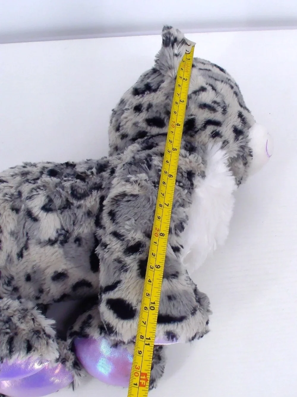 Build A Bear Snow Leopard Teal Eyes Purple Sparkle Iridescent Plush Stuffed Rare